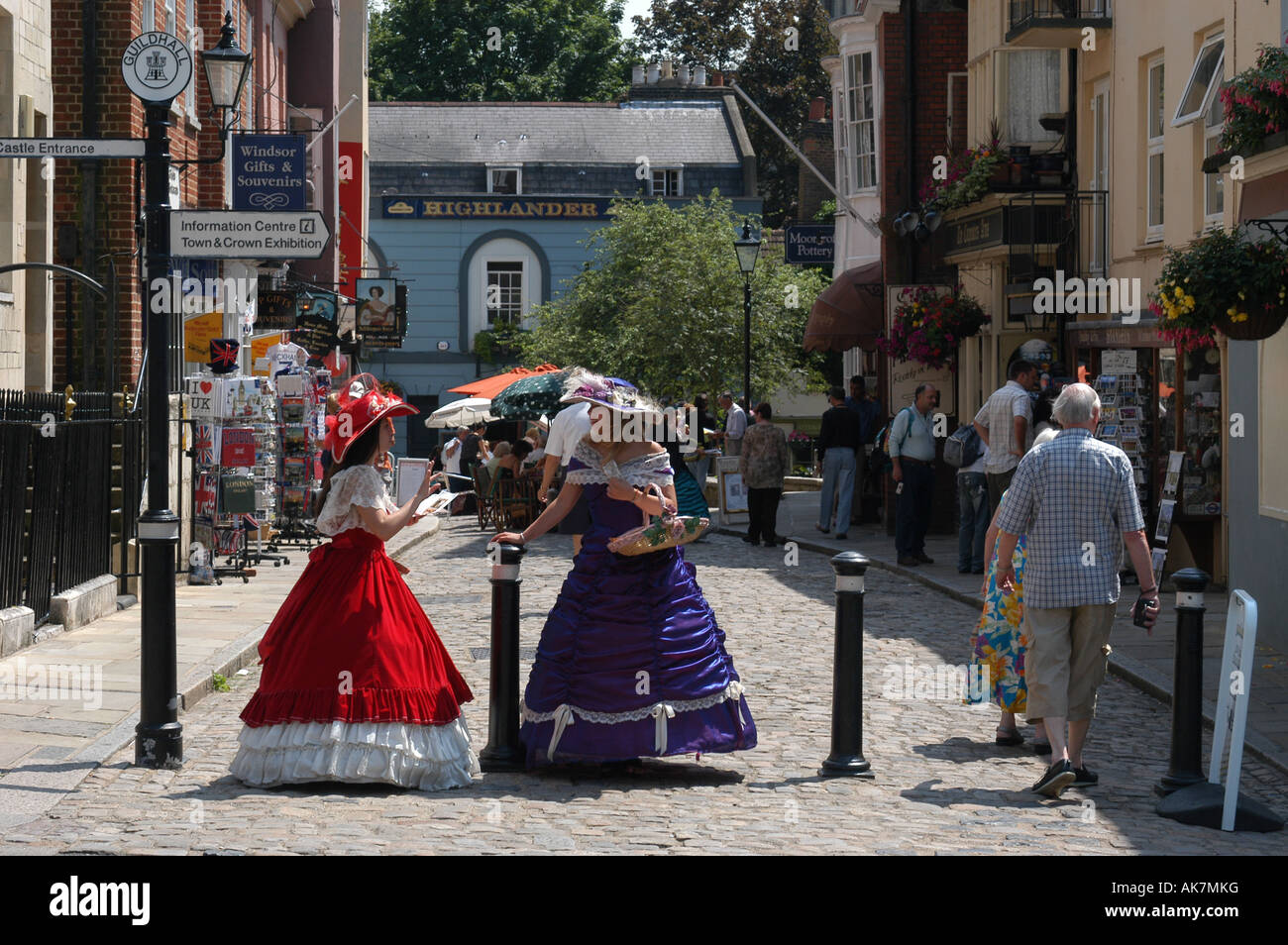 Ladies dressed in costume Windsor Stock Photo Alamy