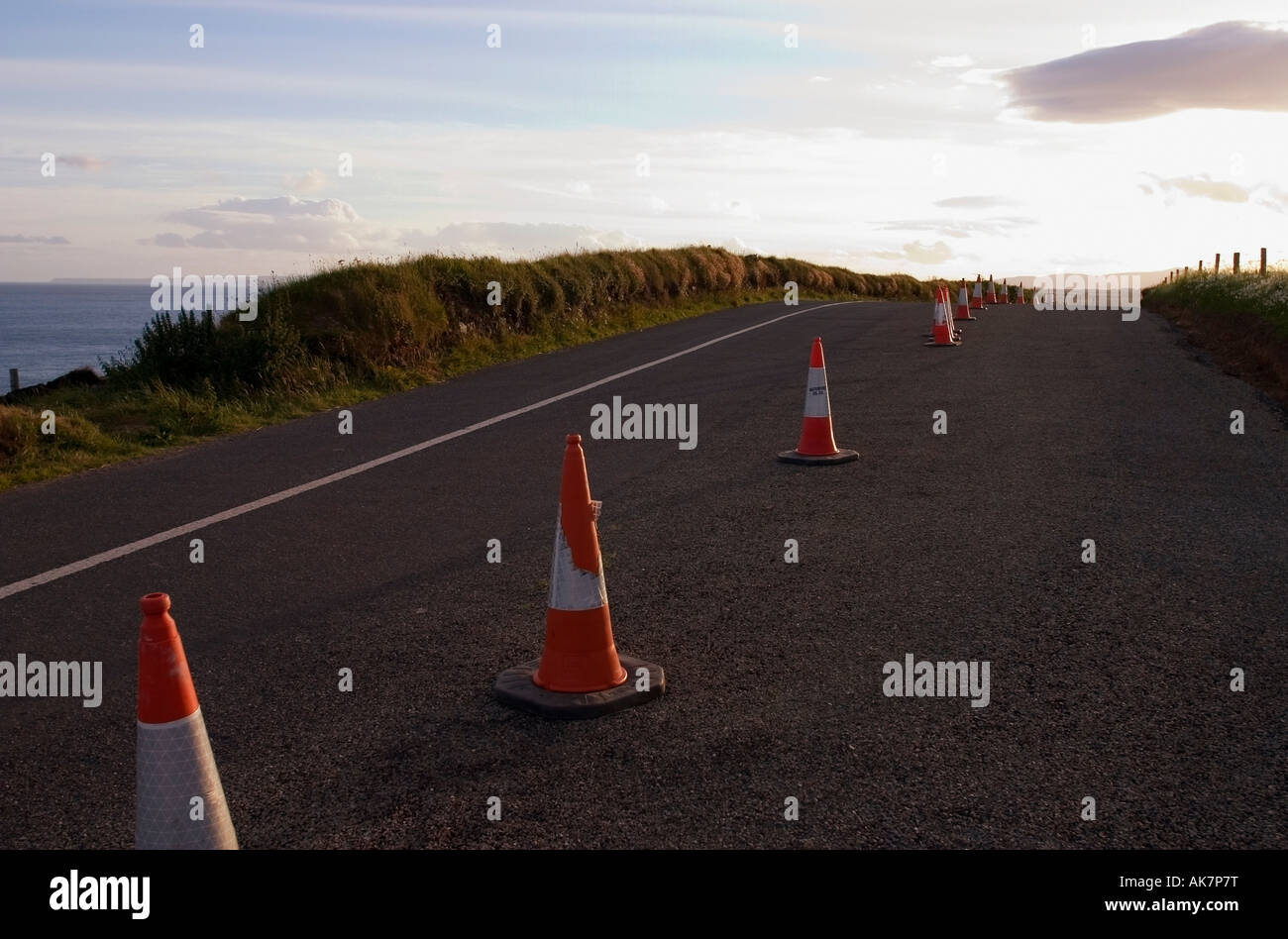 Traffic cones bunmahon copper coast hires stock photography and images