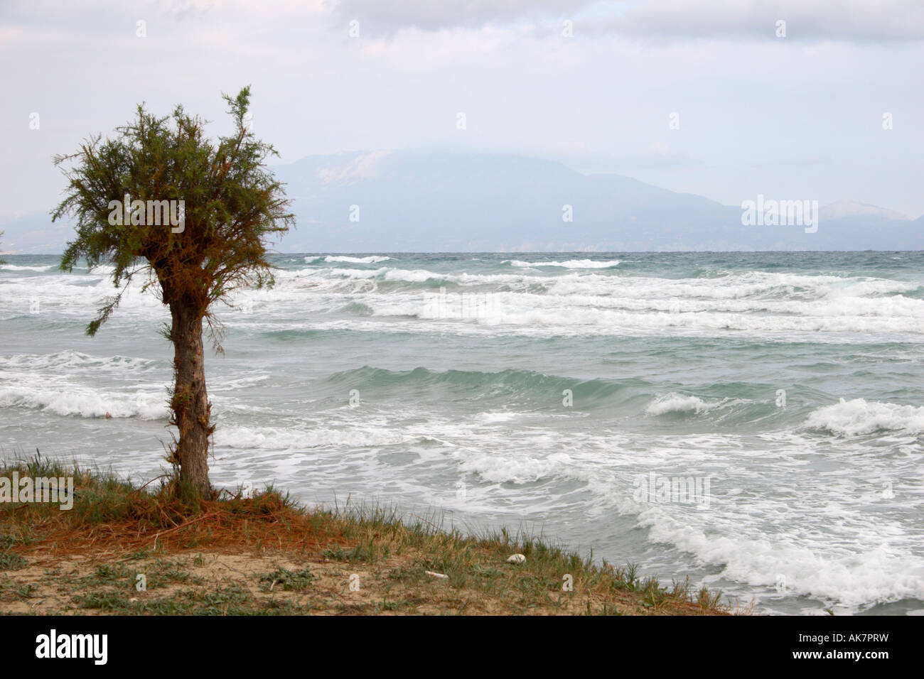 Rough weather at Alykes, Zakynthos, Greece. Stock Photo