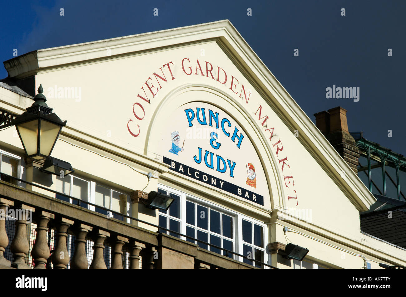 Famous Punch and Judy pub Covent Garden market London UK Stock Photo