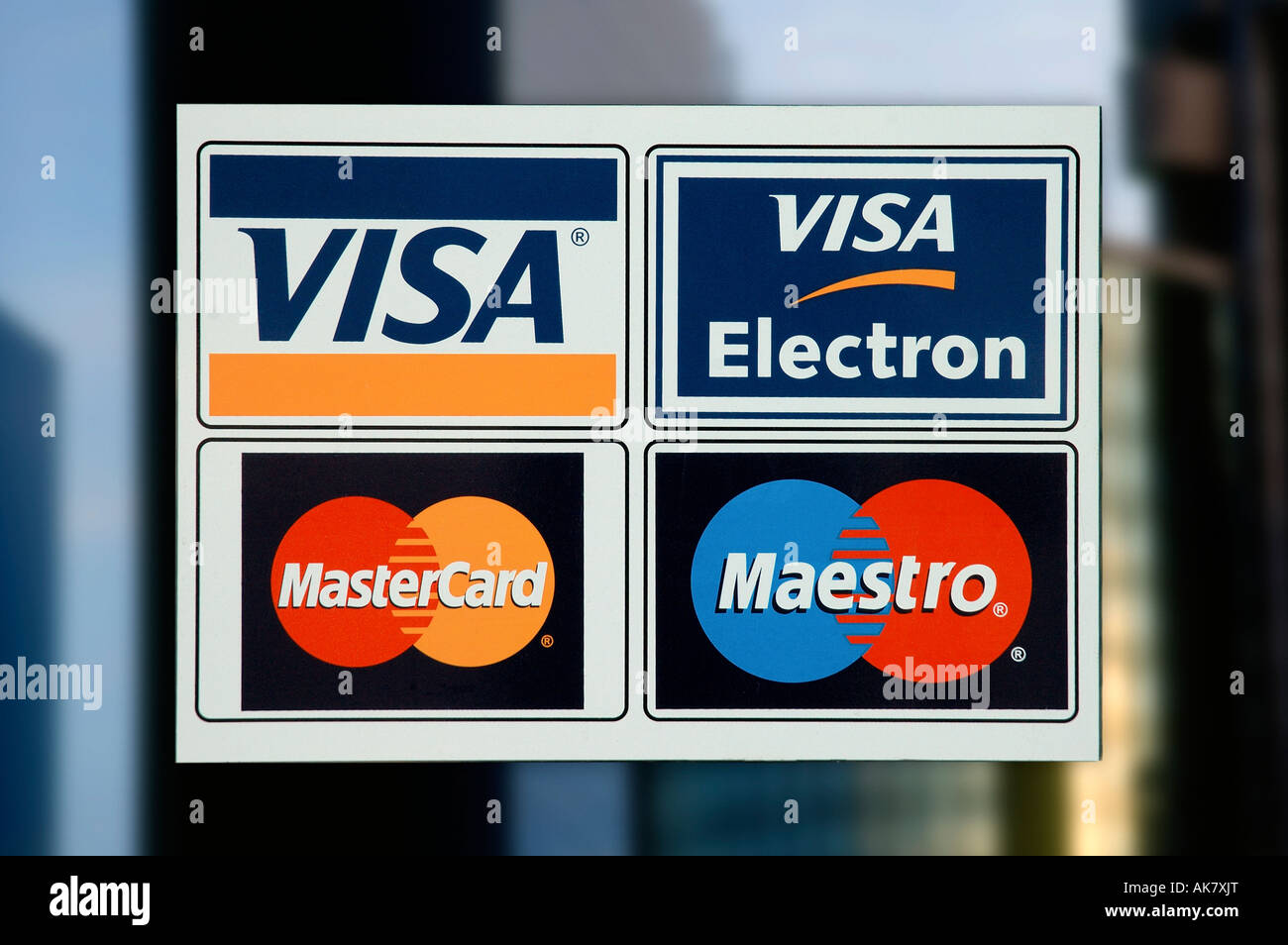 CREDIT CARD SIGNS Stock Photo