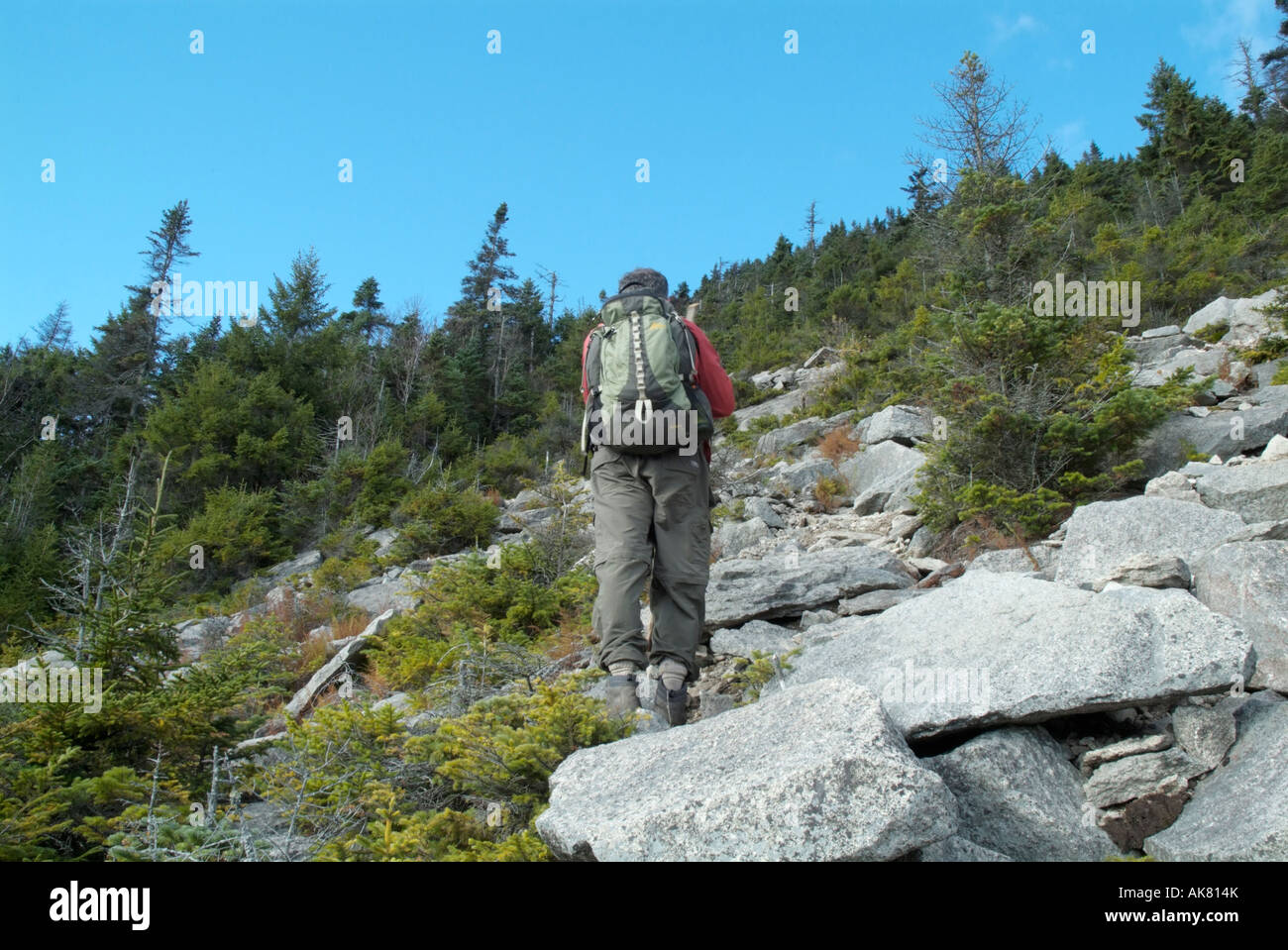 Mt Tripyramid Trail near the summit of South Peak during the autumn months Located in the White