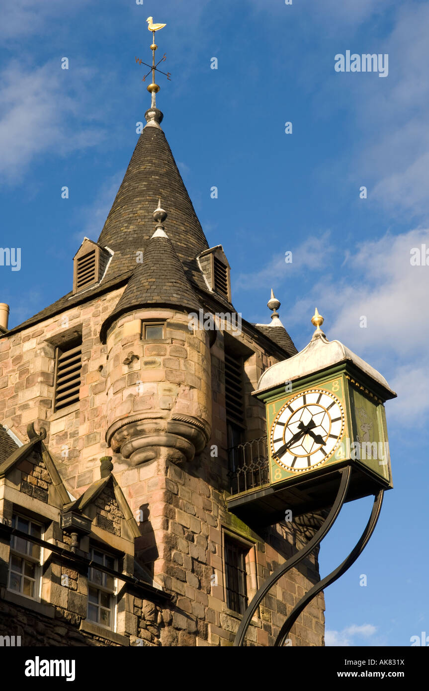 Clock, Canongate Tolbooth, Royal Mile, Edinburgh, Scotland Stock Photo