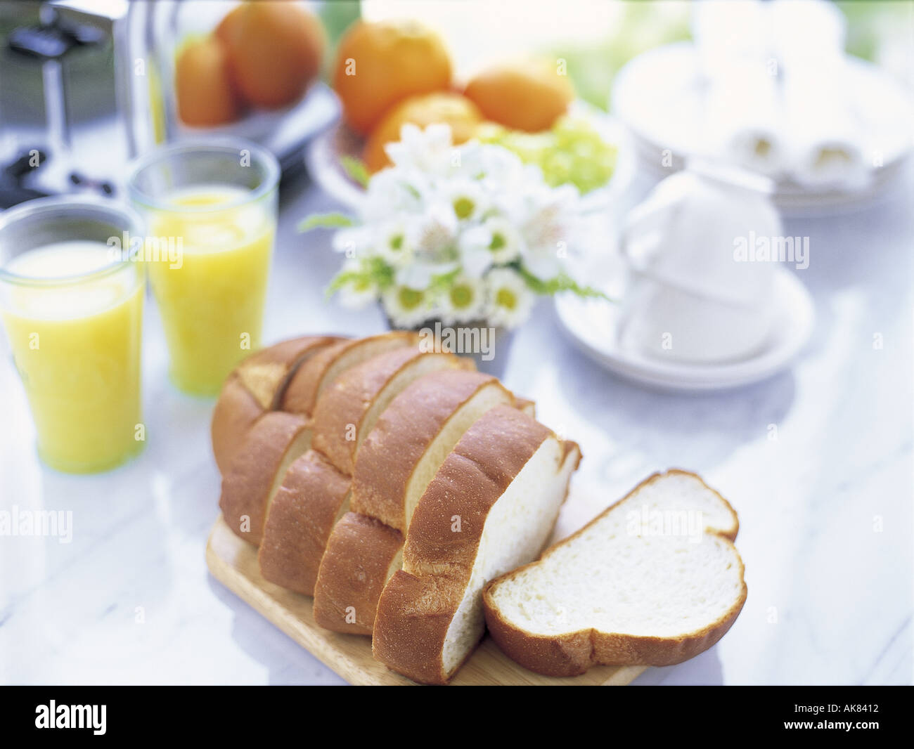 Bread orange juice Stock Photo Alamy