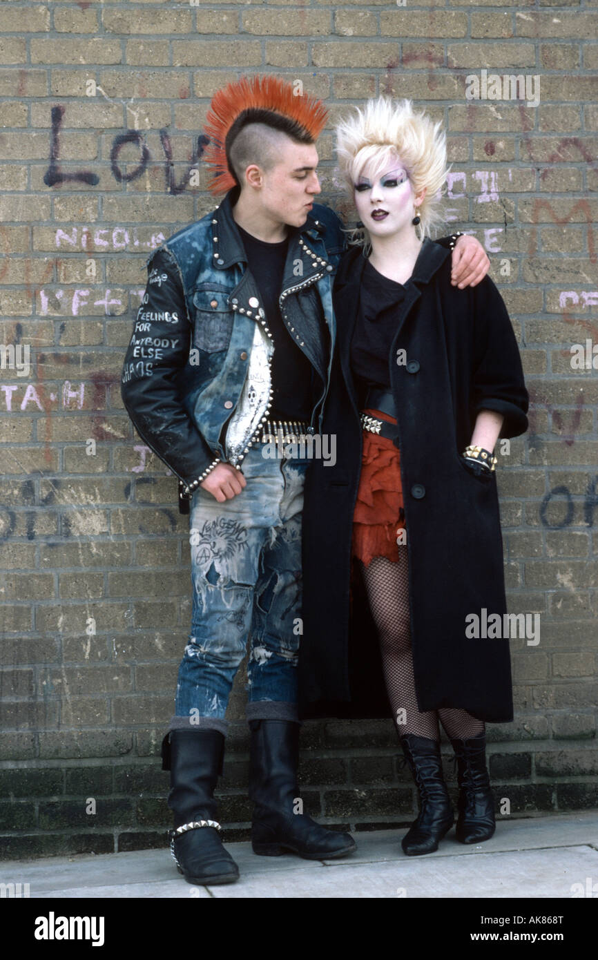 punk rock couple Stock Photo