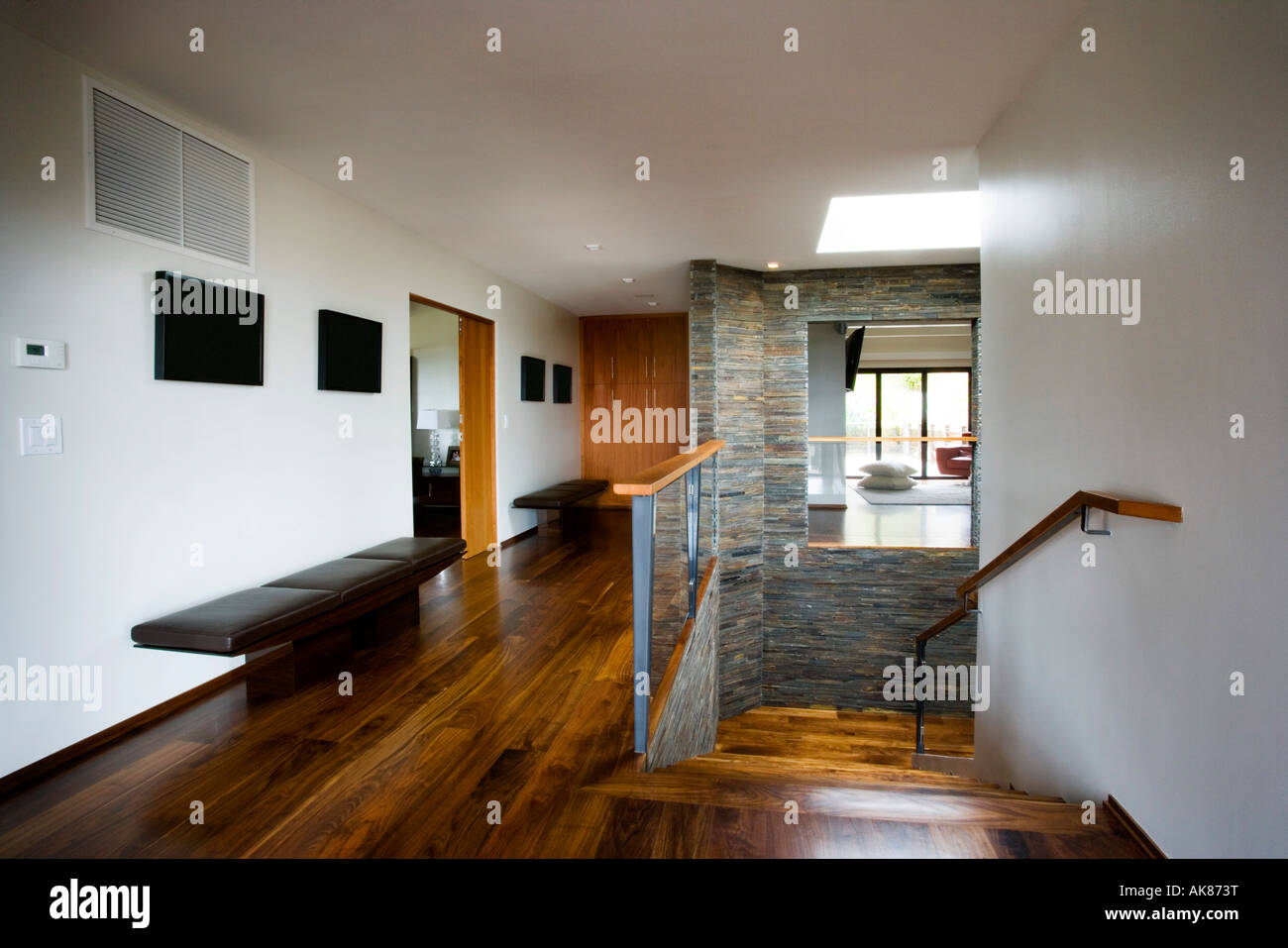 Modern House with Hardwood Floors Stock Photo - Alamy