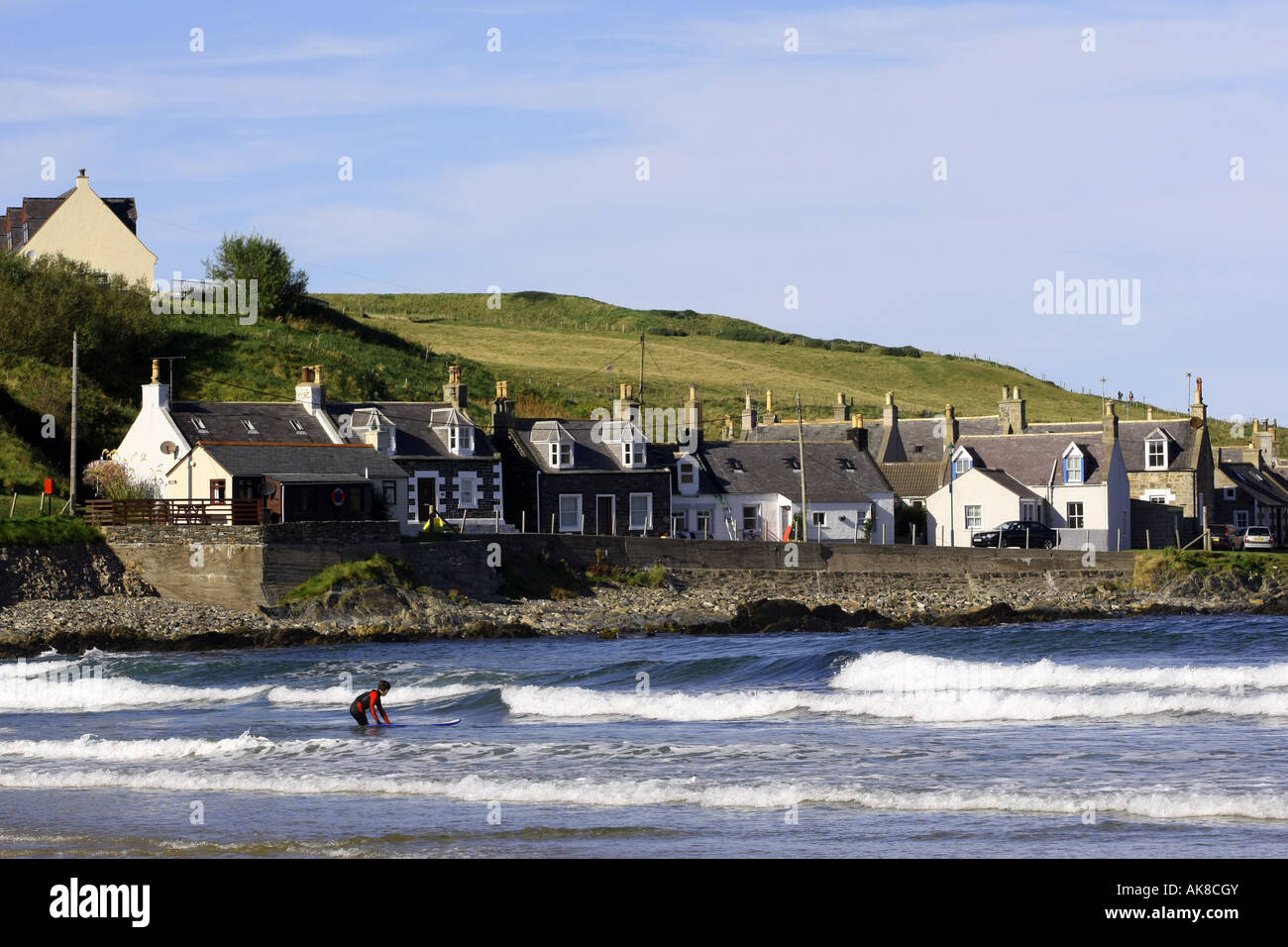 Coastal village of Sandend near Portsoy, Aberdeenshire, Scotland, UK