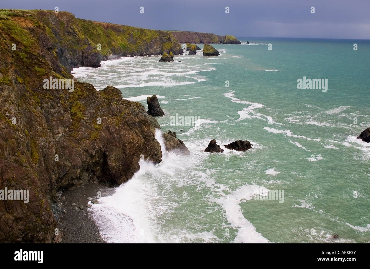 Copper Coast, Co Waterford, Ireland, Coast near Ballydowane Stock Photo