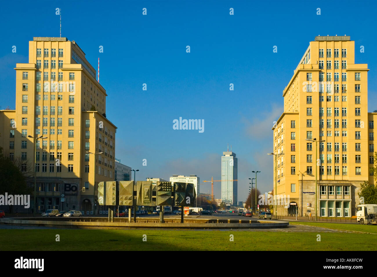 Straussberger Platz, Karl Marx Allee, Friedrichshain, east Berlin, Germany Stock Photo