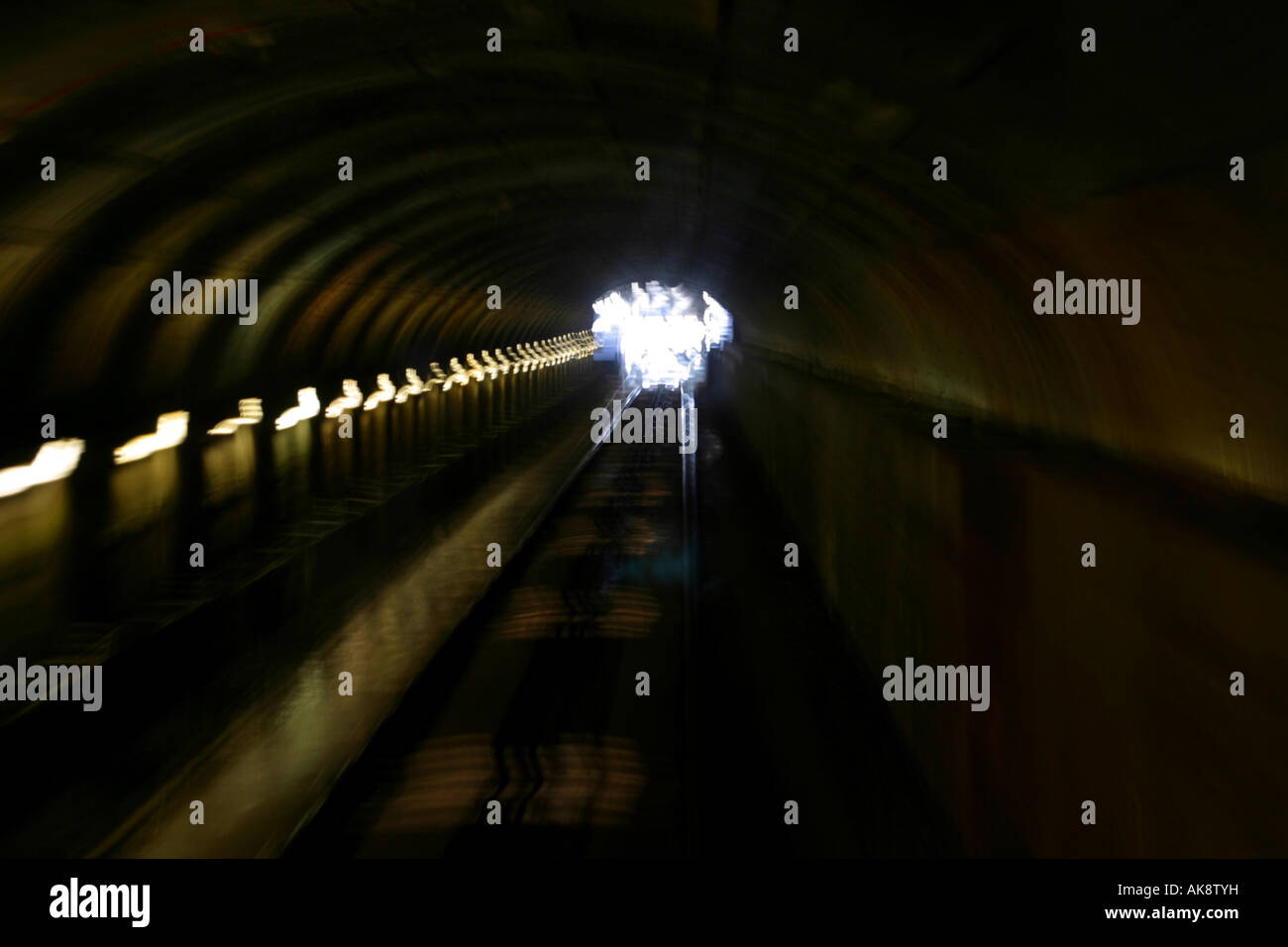 Railway tunnel with camera shake effect Stock Photo Alamy