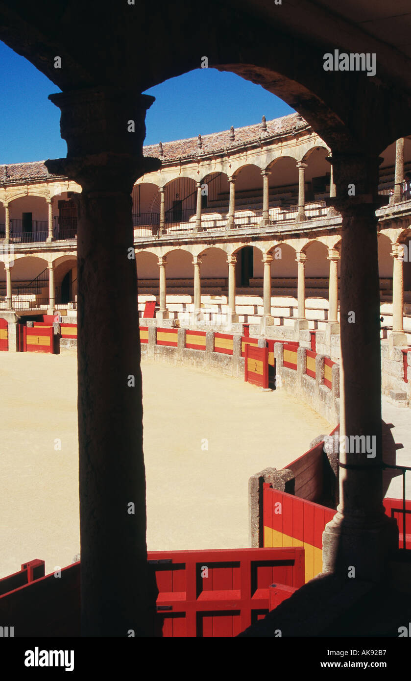 Spain Malaga the Maestranza bullring of Ronda world oldest and largest 66m  Stock Photo