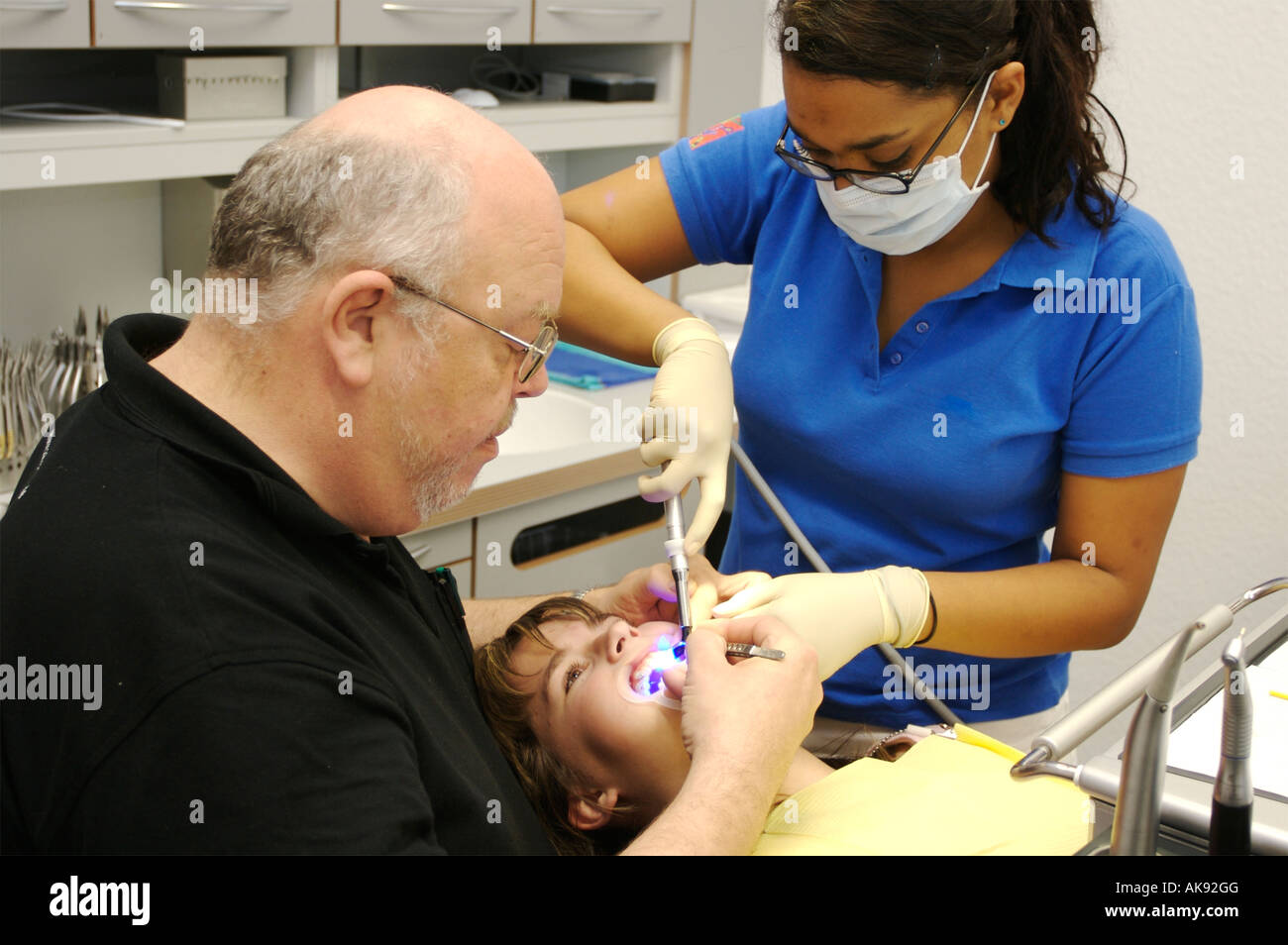 Orthodontist at work Stock Photo Alamy