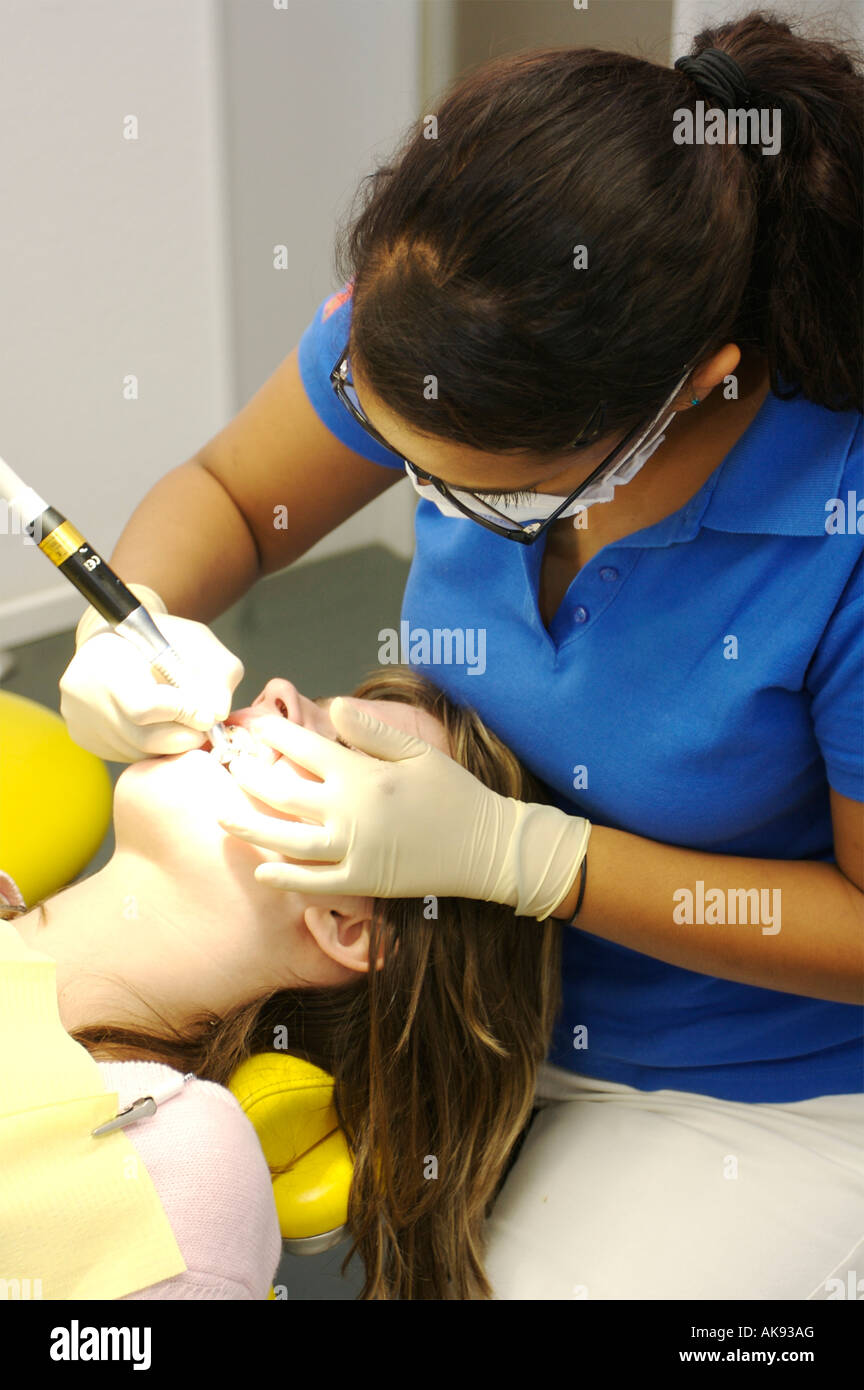 Orthodontist at work Stock Photo - Alamy