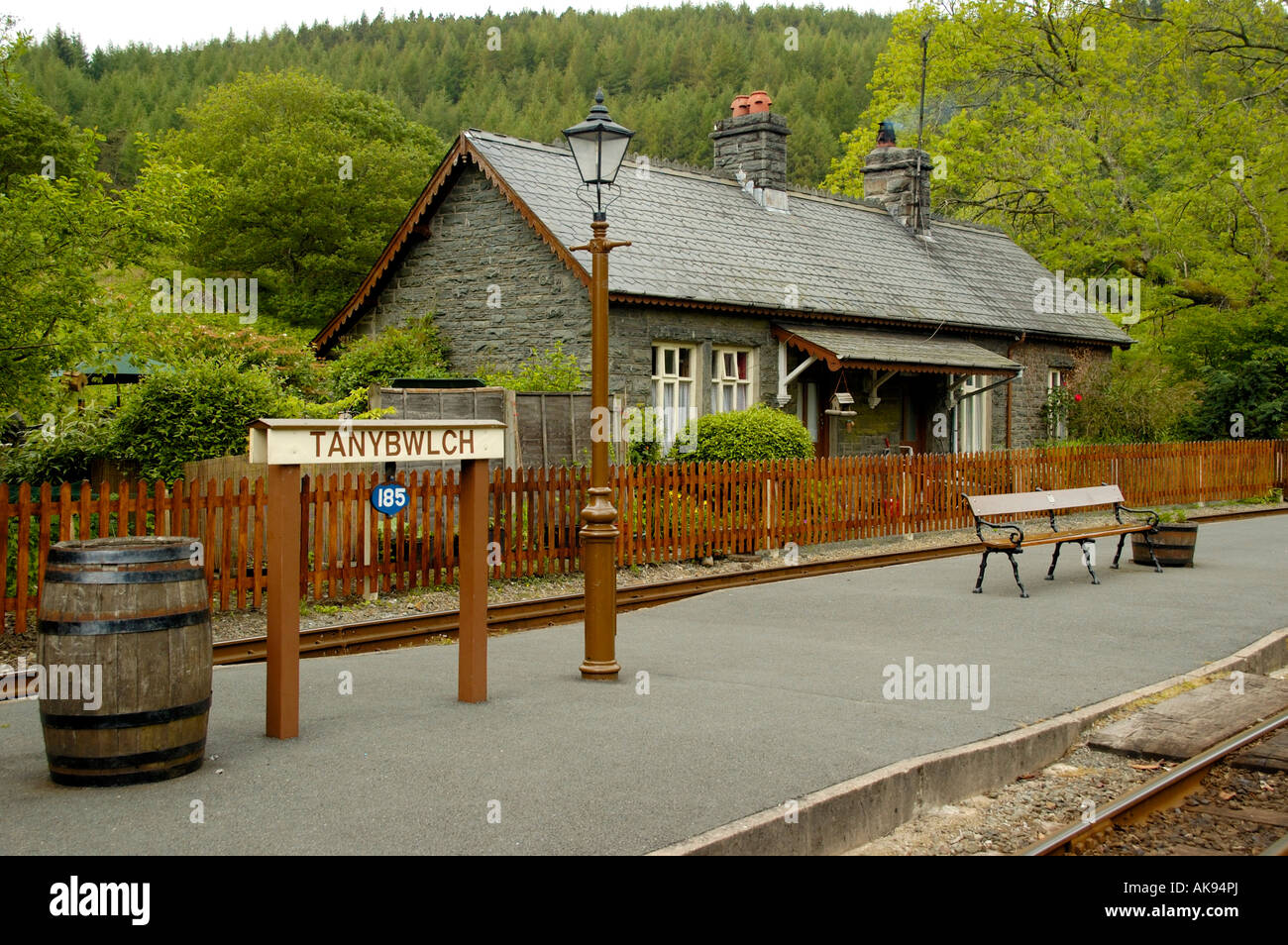 Station house at Tan y Bwlch station Ffestiniog Railway Gwynedd North Wales Stock Photo