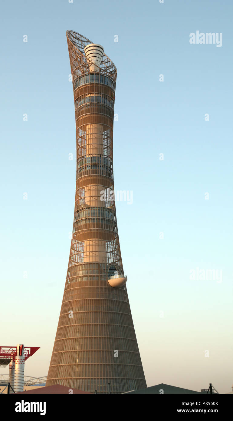 Qatar's giant 2006 Asian Games torch at the Aspire sports academy Stock Photo