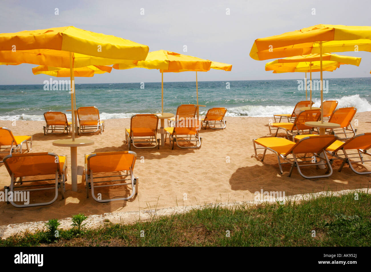 Sunbeds at beach / Varna Stock Photo Alamy