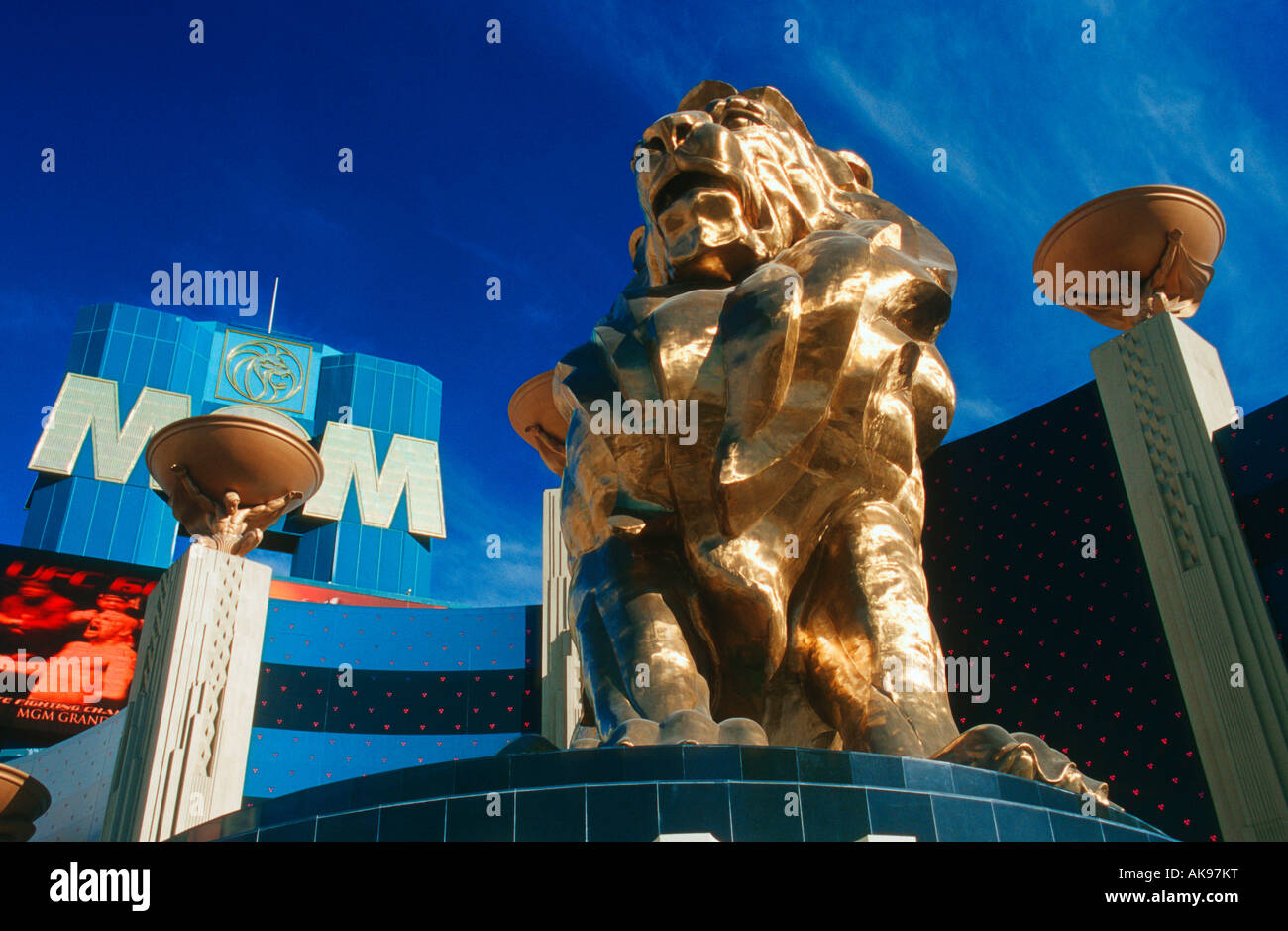 Golden lion figure / Las Vegas Stock Photo Alamy