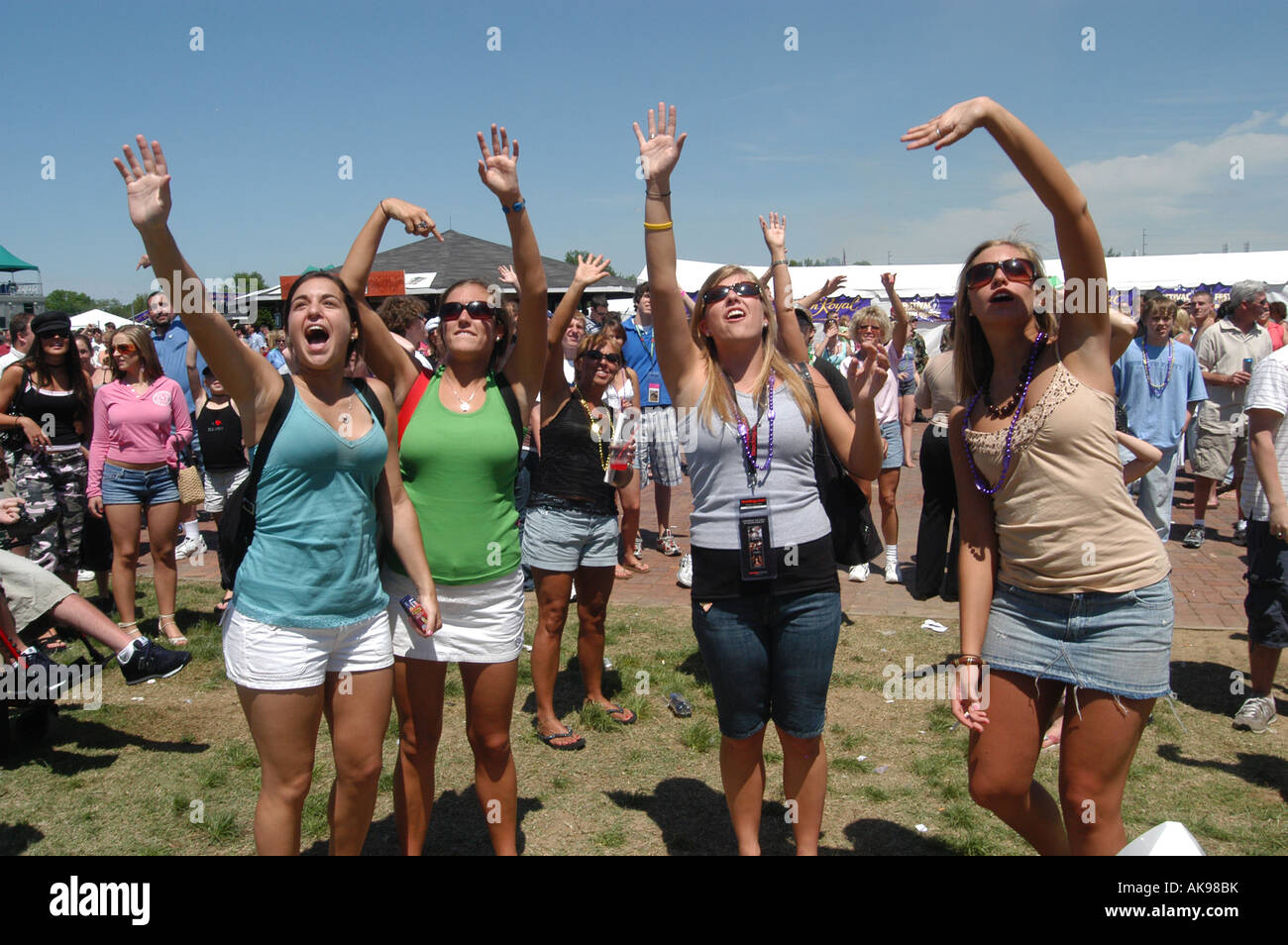 Beads for girls at the Kentucky Derby Infield Stock Photo