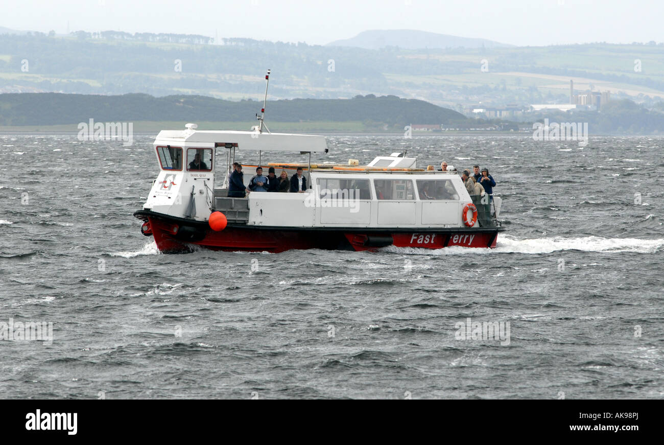 A WILDLIFE WATCHING PLEASURE BOAT CRUISES IN THE MORAY FIRTH NEAR ROSEMARKIE IN NORTH EAST SCOTLAND. Stock Photo