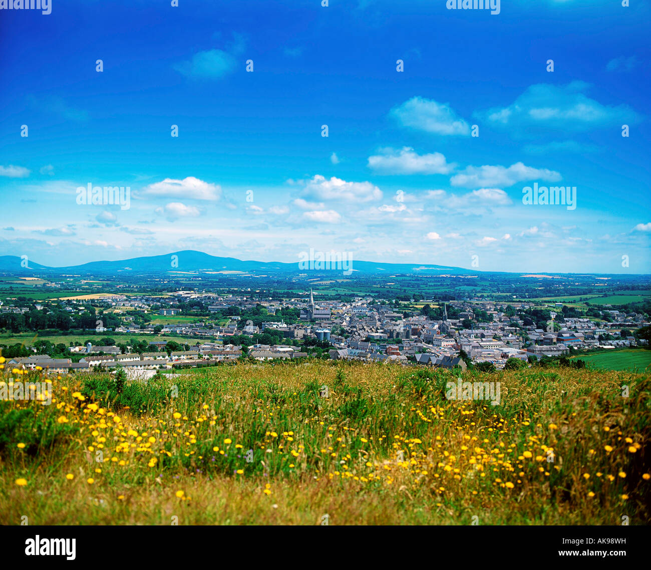 Enniscorthy, County Wexford, Ireland, View from Vinegar Hill Stock