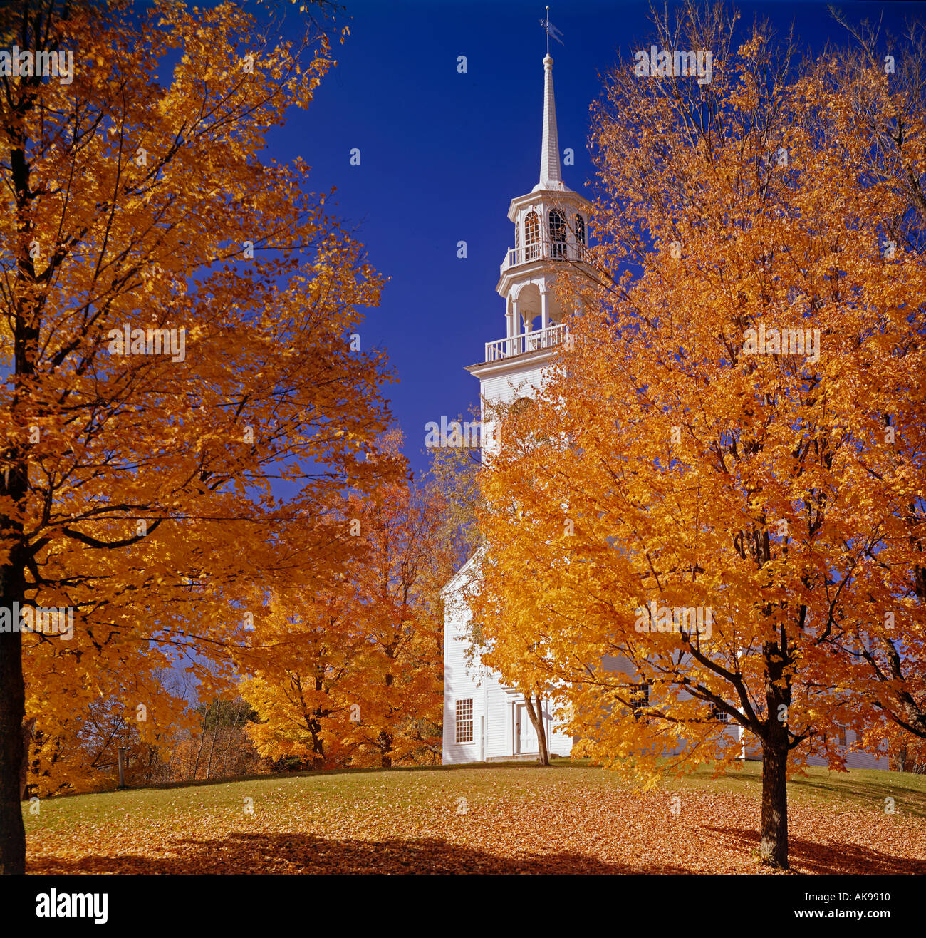 Fall color at Town Hall at Strafford Vermont USA Stock Photo Alamy