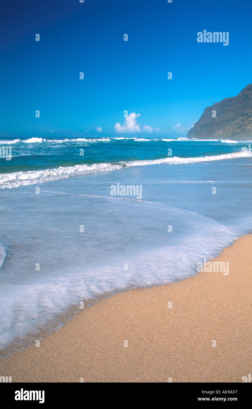 Beach scene on Kauai Hawaii Barking Sands beach Stock Photo Alamy