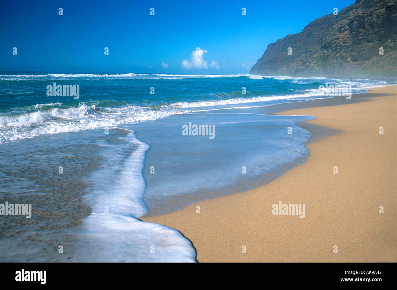 Barking Sands Beach on Kauai Hawaii Stock Photo Alamy