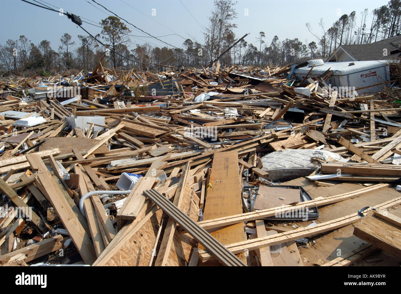 Hurricane Damage after Katrina Gulfport Mississippi Stock Photo