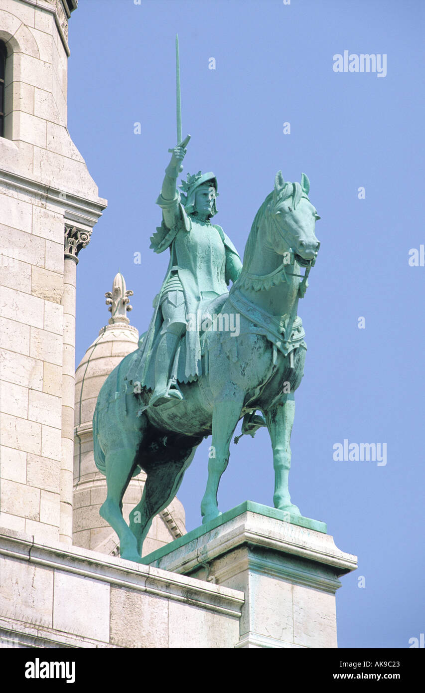 Joan of Arc Statue Sacre Coeur Montmartre Paris France Stock Photo Alamy