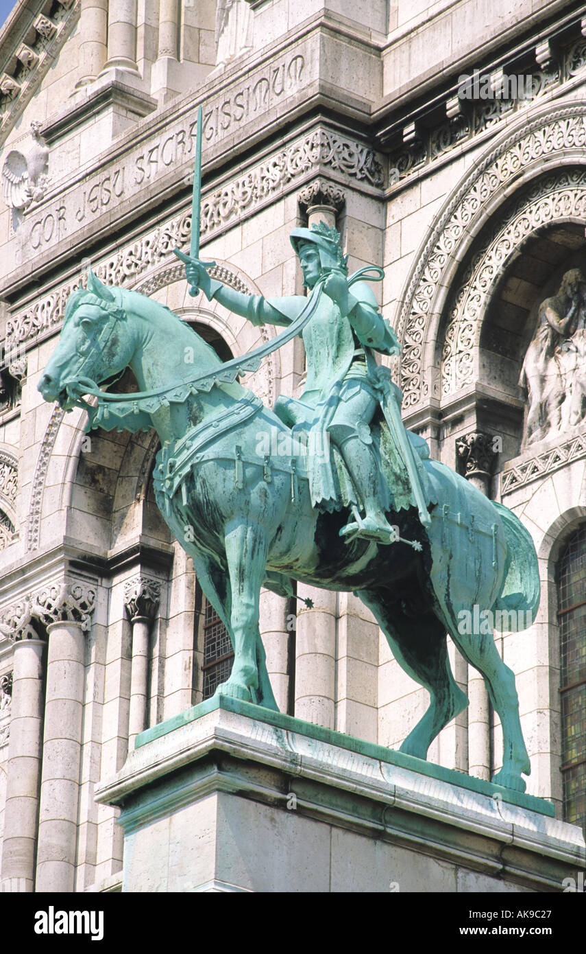 Joan of Arc Statue, Sacre Coeur, Montmartre, Paris, France Stock Photo ...