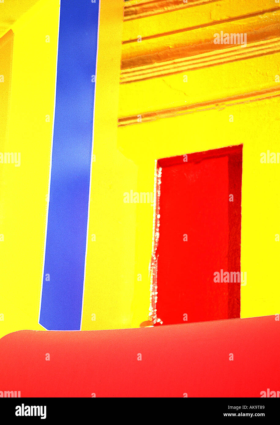 Abstract of Brightly Colored Modern Building Stock Photo