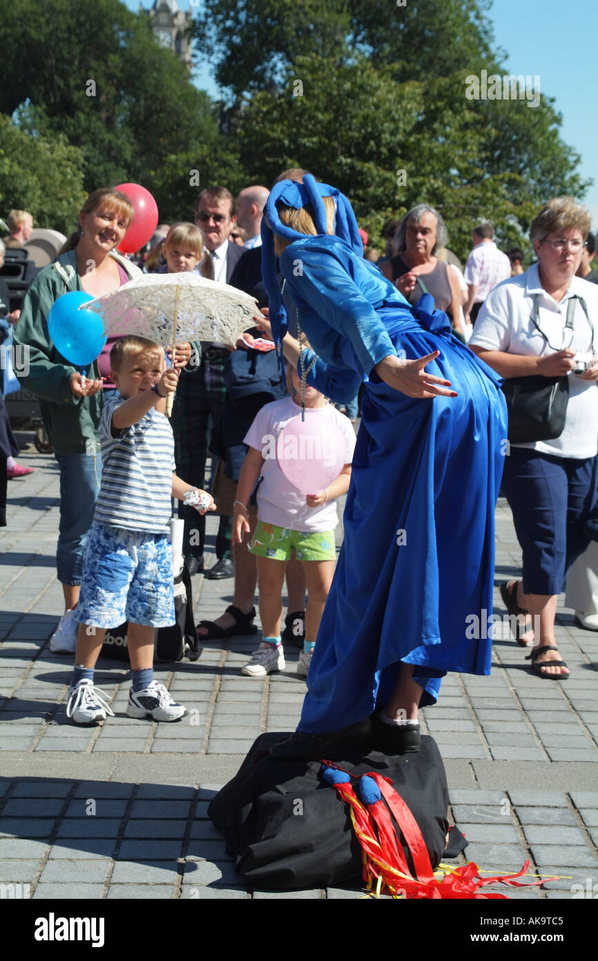Edinburgh International Festival Scotland UK female performing statue