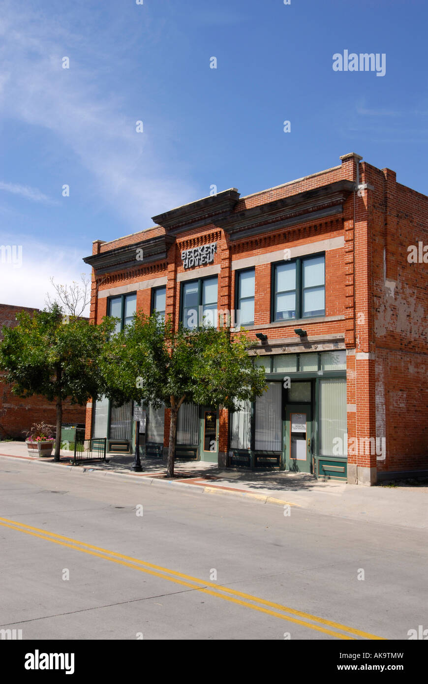 Historic Becker Hotel Building in downtown Cheyenne Wyoming WY Stock
