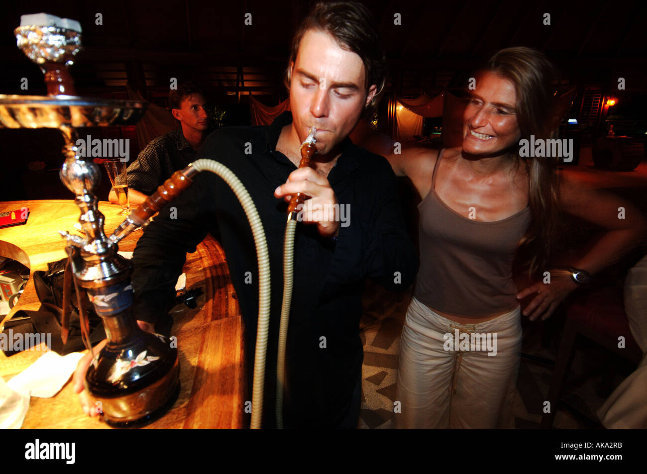 Maldives smoking a waterpipe in the bar of the one and only Kanuhura