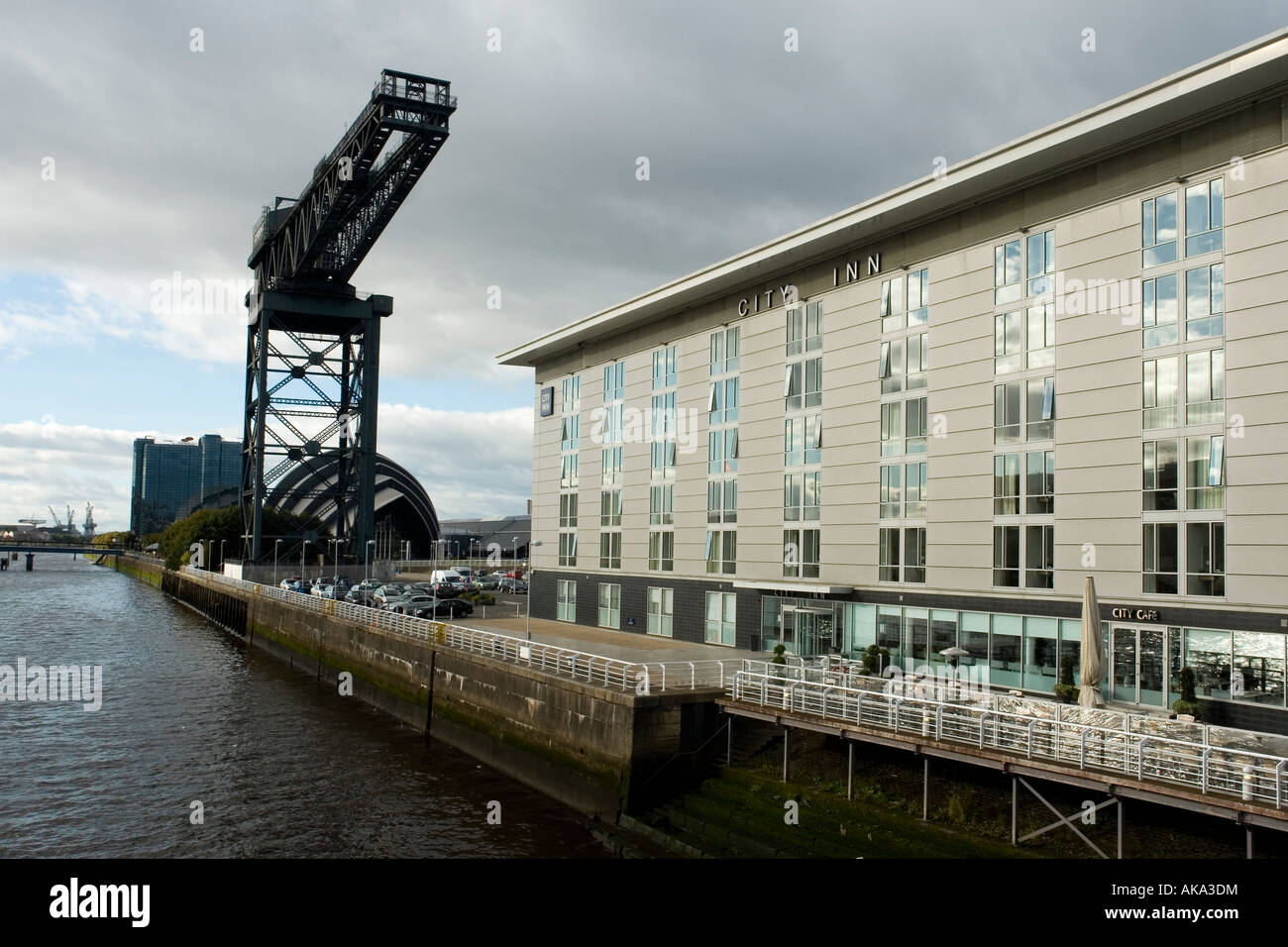 City Inn hotel Finnieston crane and Clyde Auditorium river clyde,Glasgow Scotland Europe Stock Photo