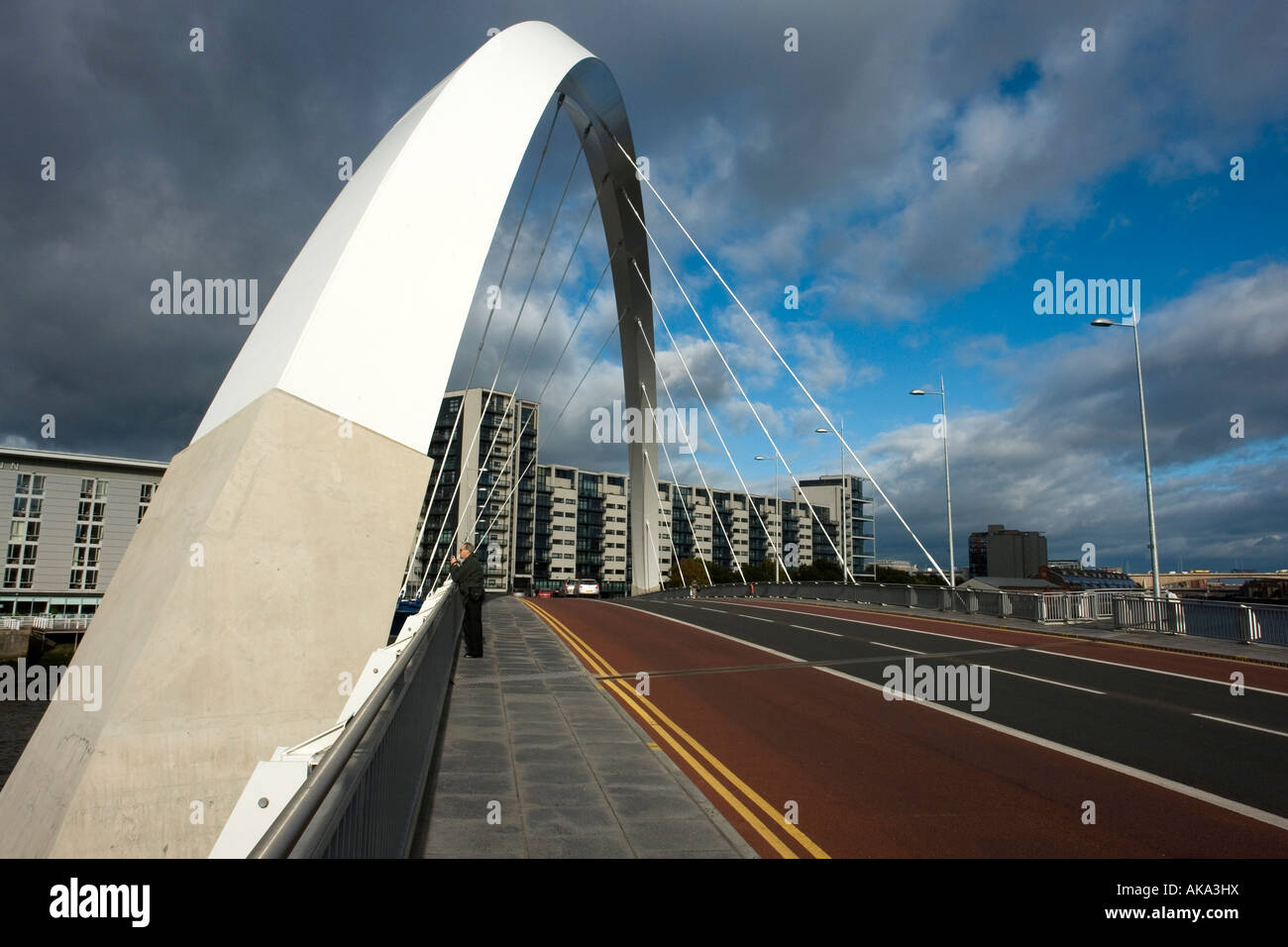 Glasgow Scotland Europe Clyde Arc or Squinty Bridge Finnieston designed by Halcrow Stock Photo