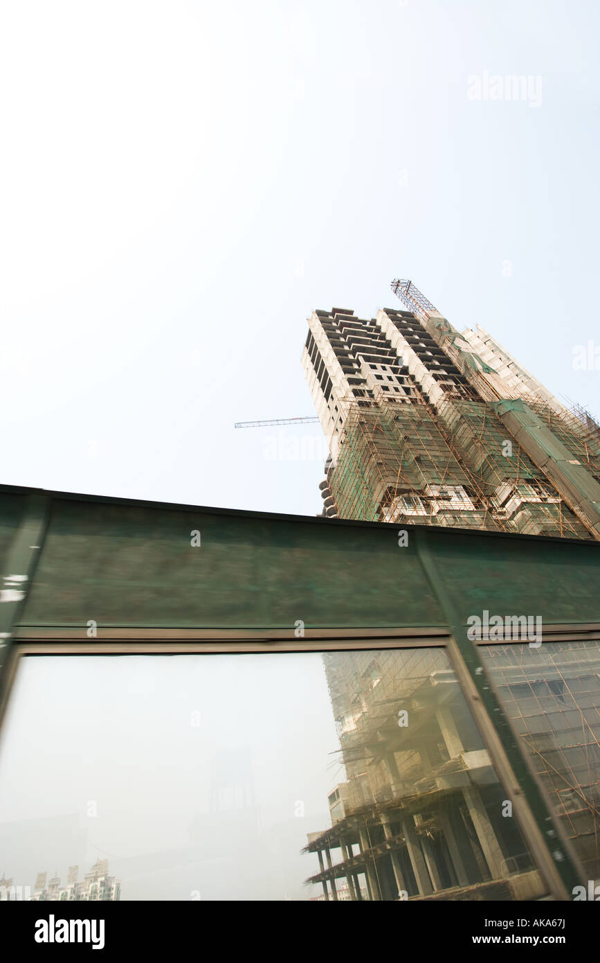 China, Guangdong Province, Guangzhou, high rise under construction Stock Photo