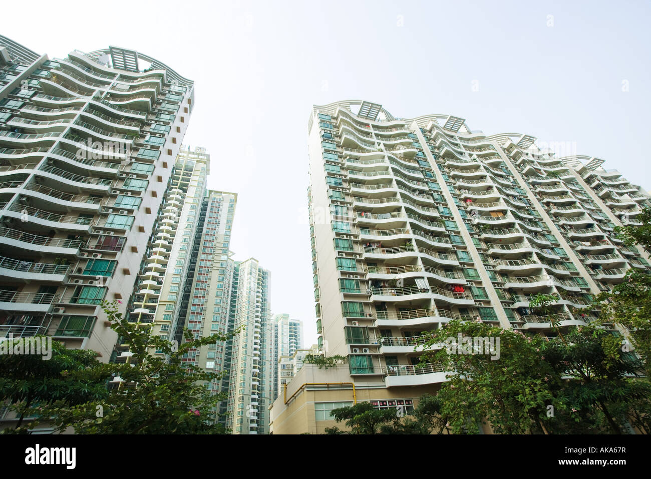 China, Guangdong Province, Guangzhou, high rise apartment buildings Stock Photo