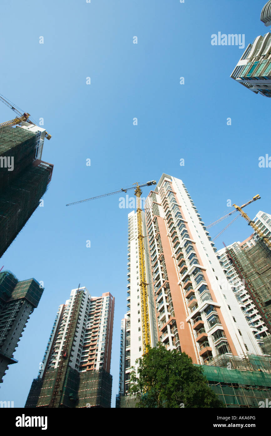China, Guangdong Province, Guangzhou, high rises under construction Stock Photo