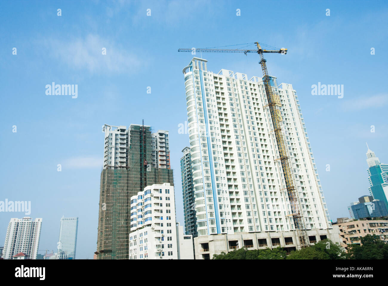 High-rise buildings under construction Stock Photo