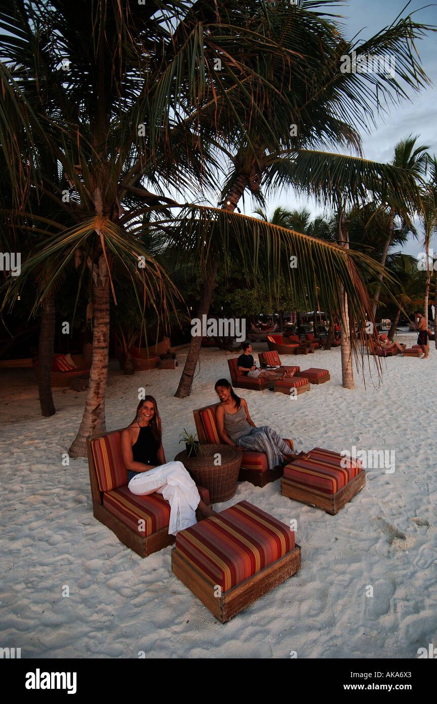 Maldives the beach of the one and only Kanuhura resort at sunset Stock  Photo - Alamy