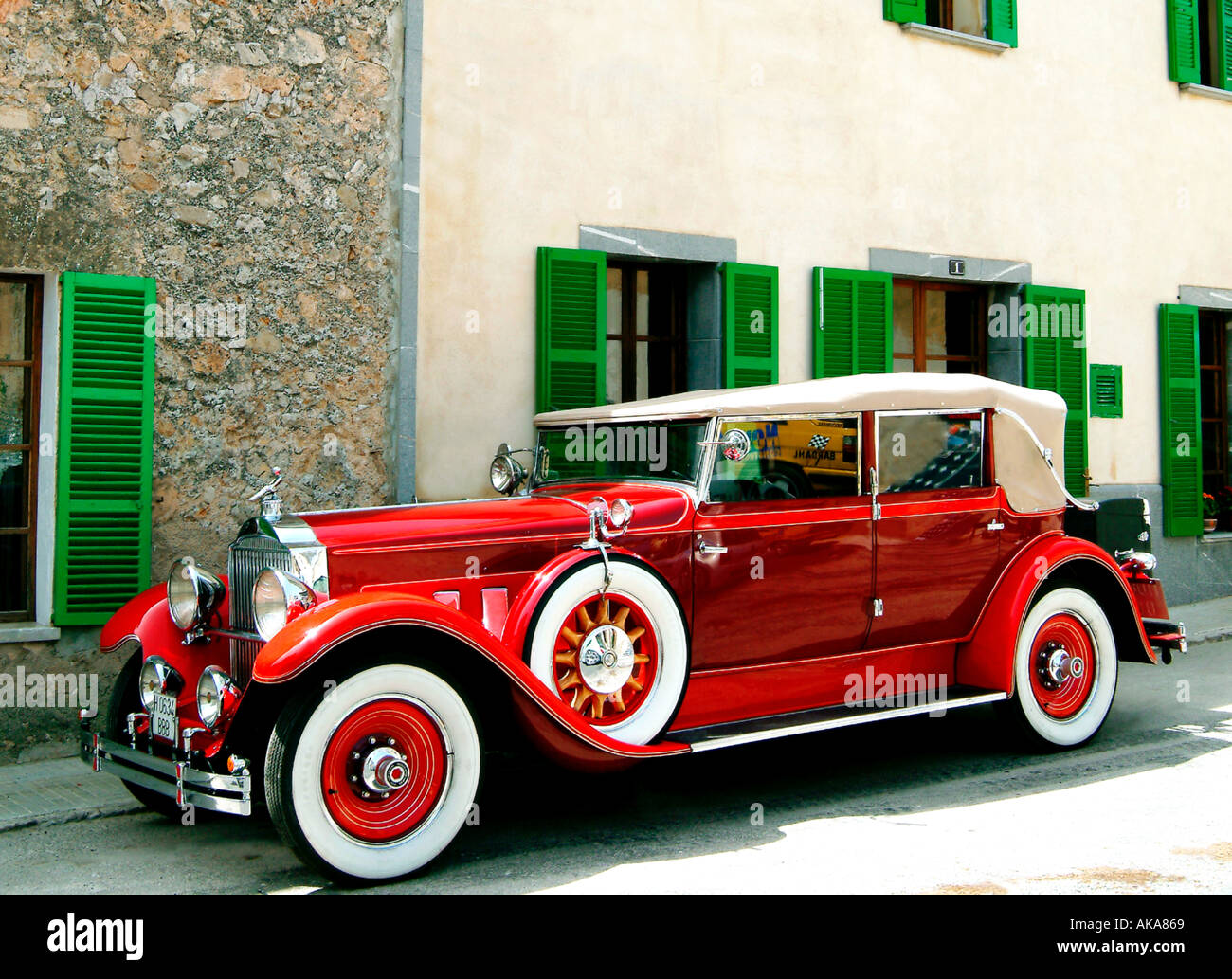 Packard Phaeton. Vintage car exhibition. Mallorca Island. Spain Stock Photo