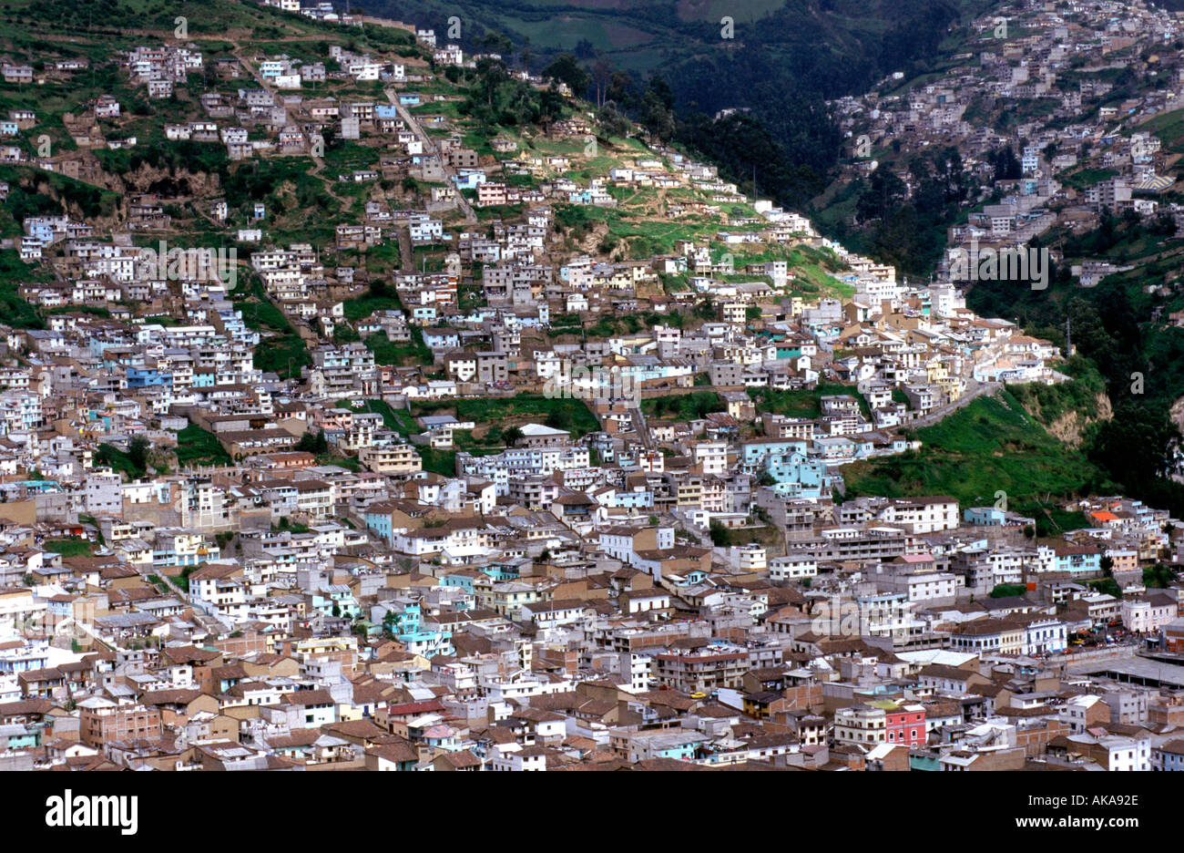 Suburbs.Quito .View from Panecillo Hill.Ecuador Stock Photo