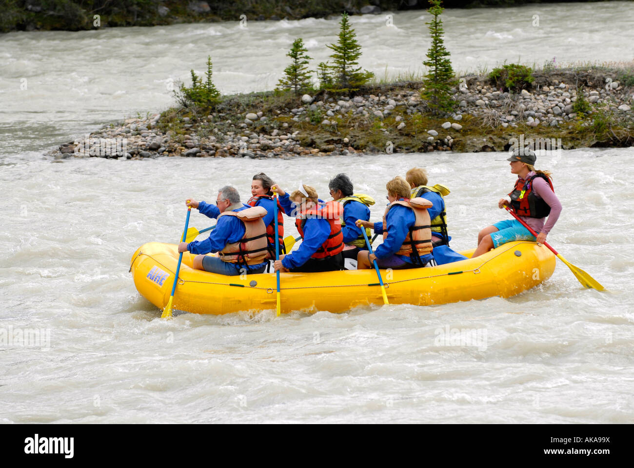 White Water Whitewater Raft Rafting Concession on Athabasca River
