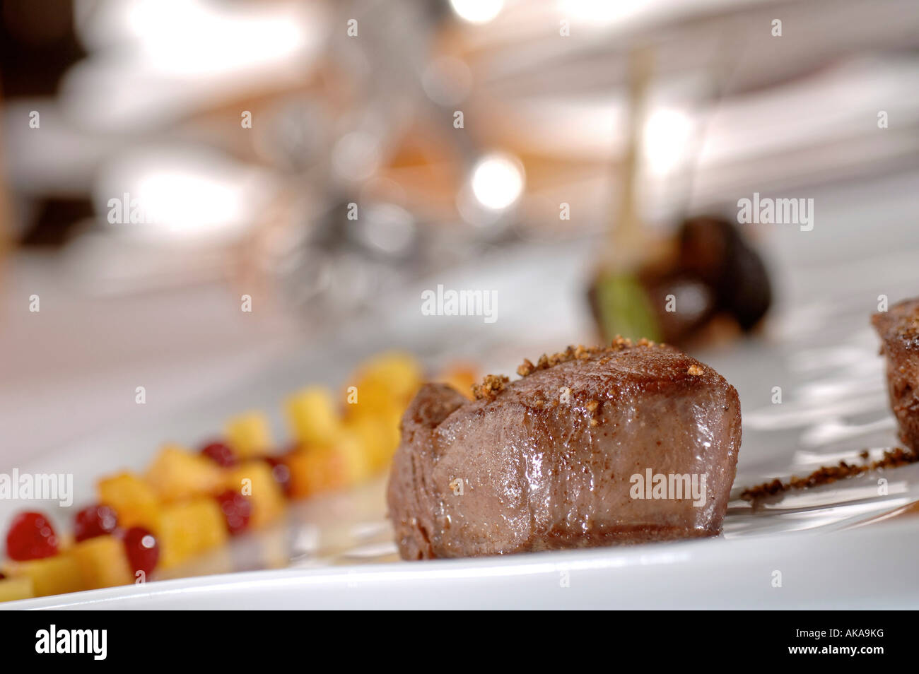 Fillet steaks on a plate Stock Photo