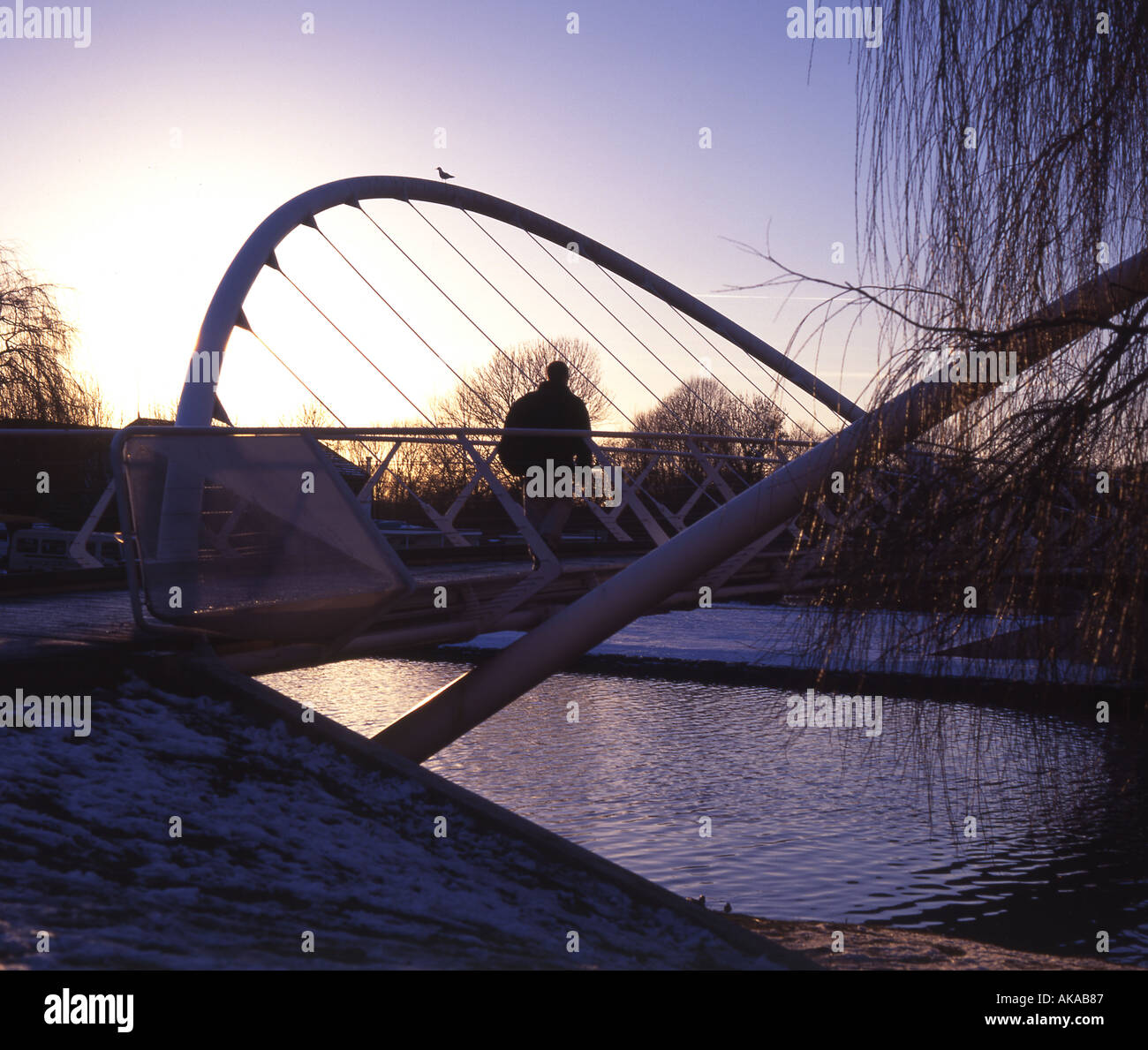 Lonely man bridge river hi-res stock photography and images - Alamy