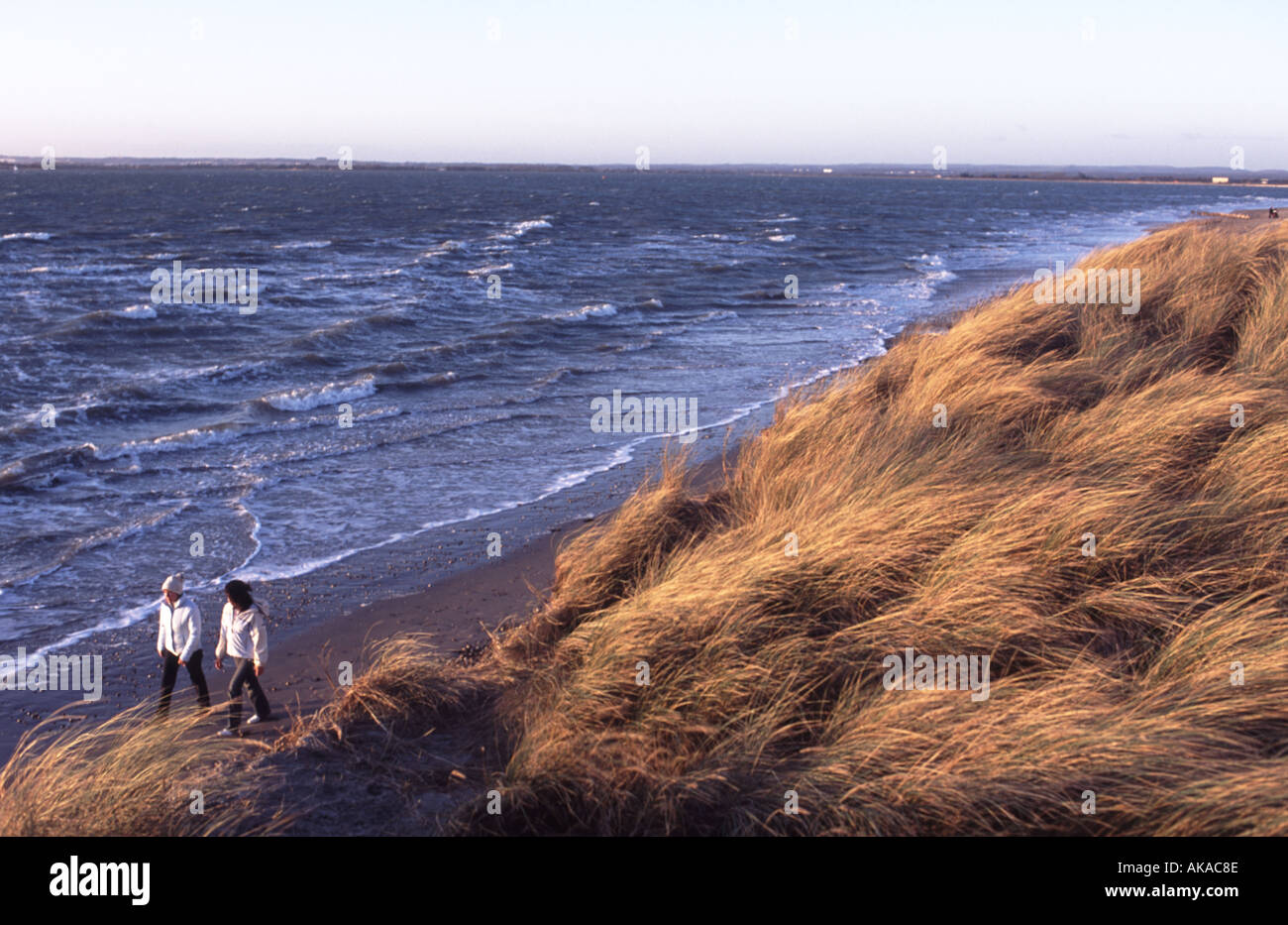 Friends Walk Along Sea Front Stock Photo