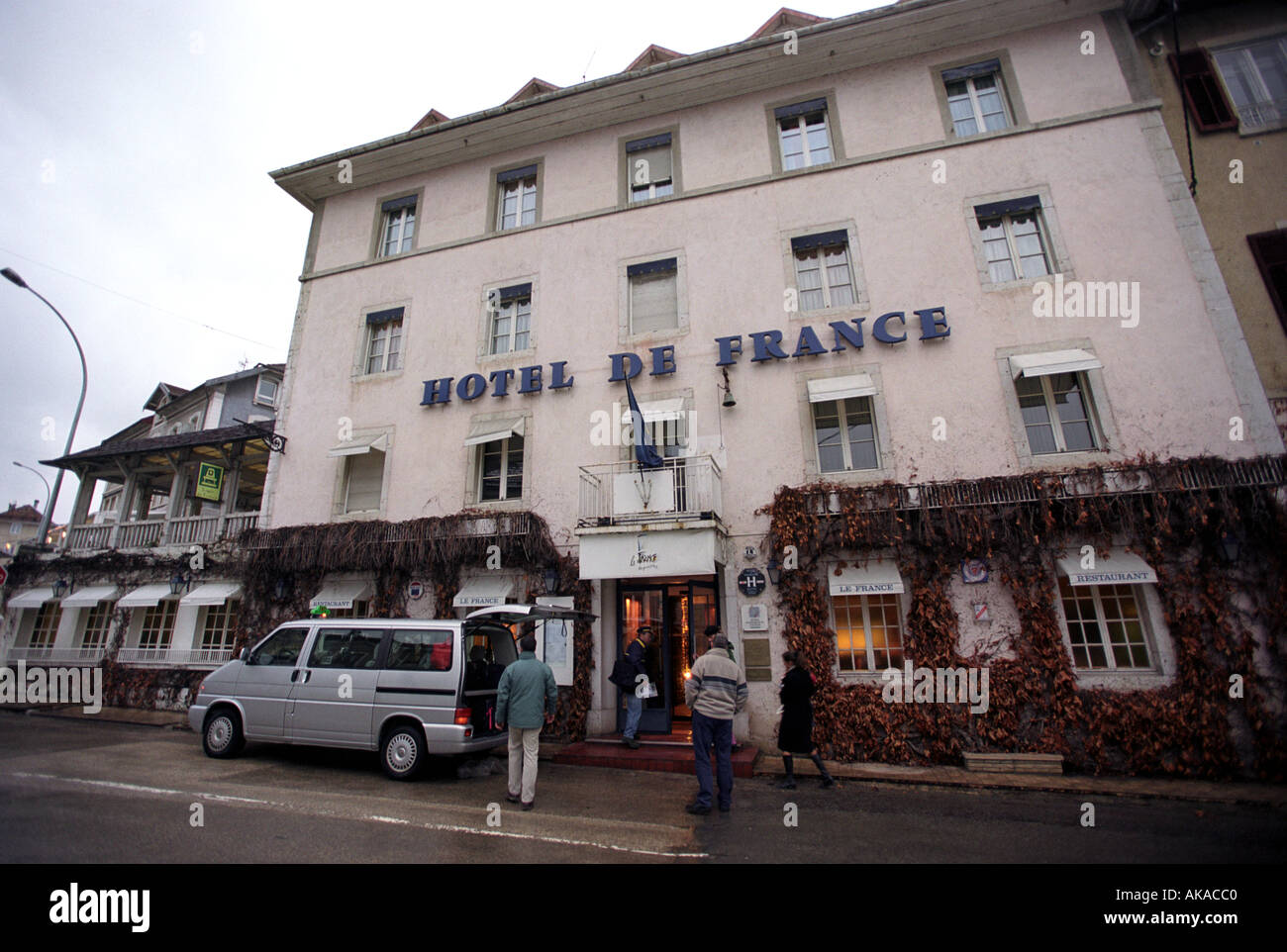 Hotel de France in Villers Le Lac in the French Comte region of France Stock Photo