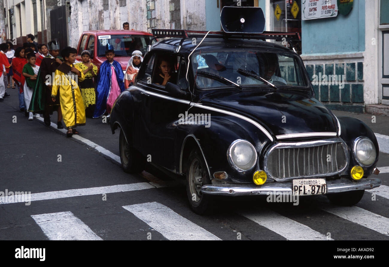 Christmas Parade Baños Ecuador Stock Photo Alamy