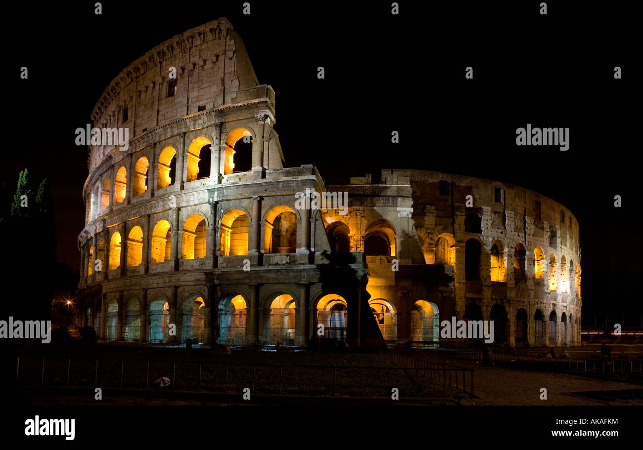 Colosseum at night, Rome, Italy Stock Photo